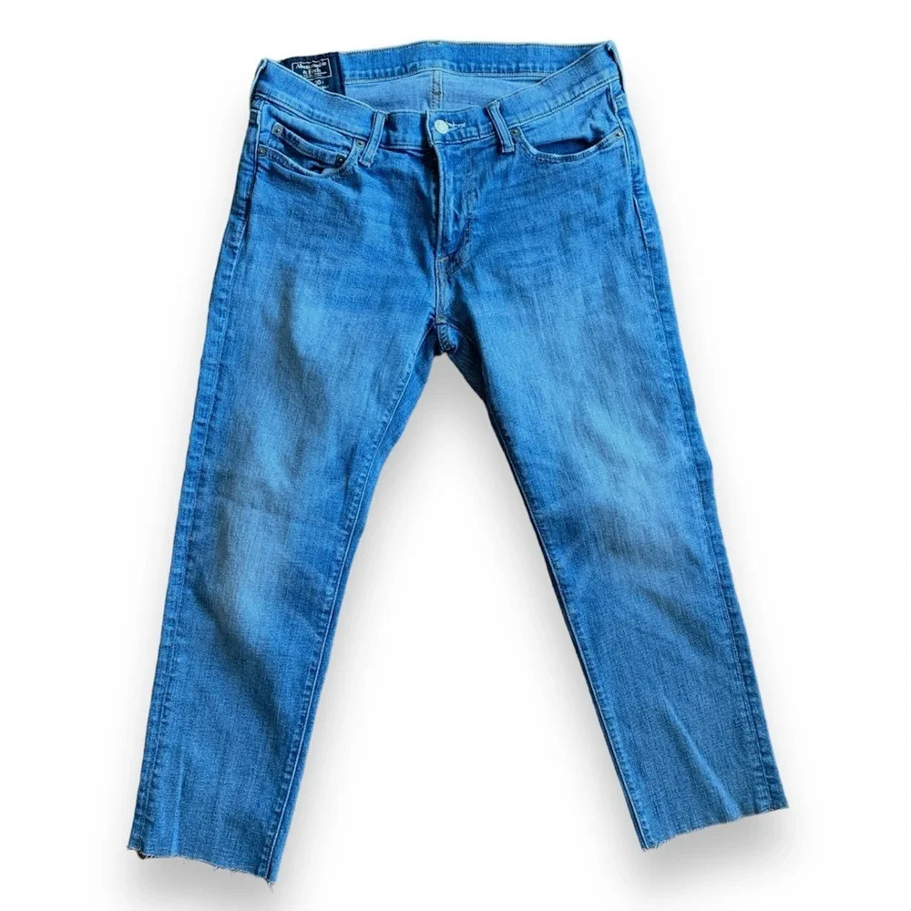 Abercrombie & Fitch Langdon Skinny Medium Wash Jeans Size 30 x 30 Hemmed - Picture 2 of 14